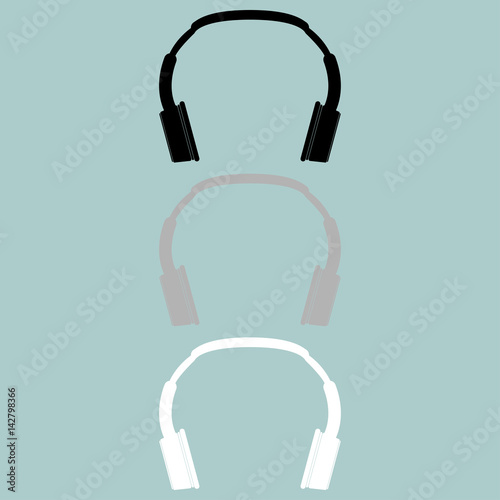 Headphones earphones double head receiver earpieces icon.