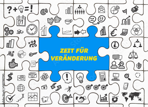 Wallpaper Mural Zeit für Veränderung / Puzzle mit Symbole Torontodigital.ca