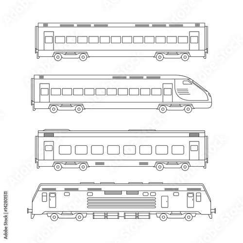 Trains line drawing