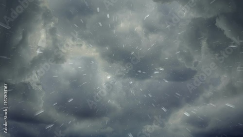 Weather 3d animation of heavy rain falling right from above. Full HD footage of severe thunderstorm in upward view.
 photo