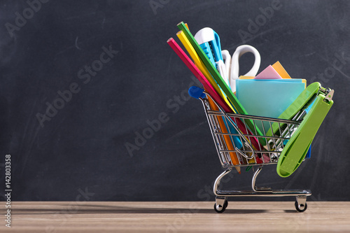 Education, Back to School, Shopping. Blackboard photo