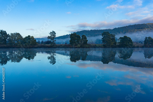 Beautiful river landscape on calm day