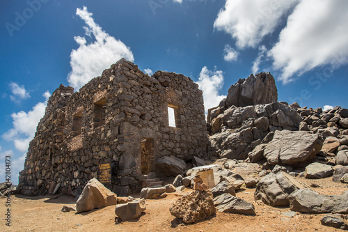 Historic Bushiribana Gold Mine ruins tourist attraction in Aruba photo