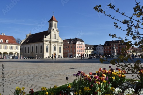 Marktplatz Ludwigsburg mit der Kirche Zur Heiligsten Dreieinigkeit photo