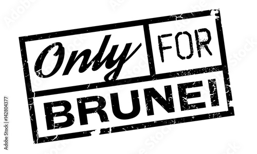 Only For Brunei rubber stamp. Grunge design with dust scratches. Effects can be easily removed for a clean, crisp look. Color is easily changed.
