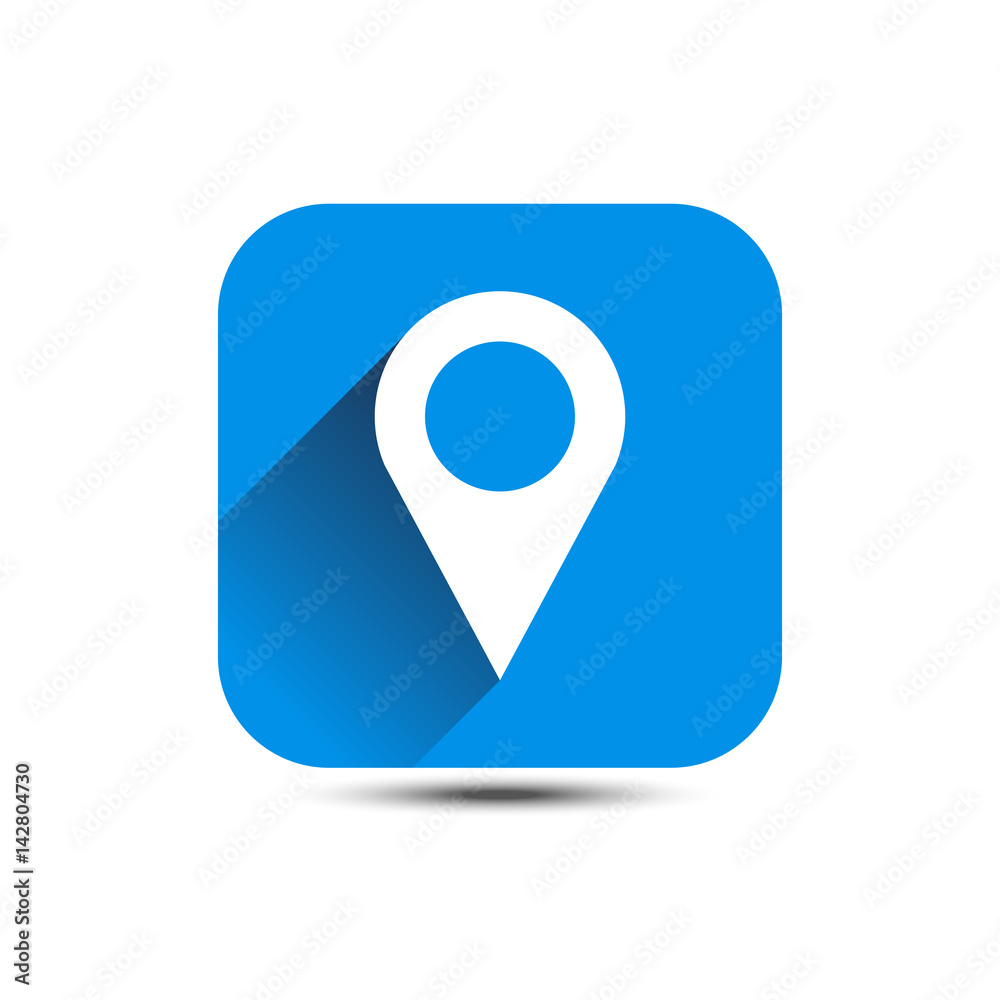Blue search pointer icon navigation icon isolated on white background Blue search pointer icon navigation icon isolated on white background
