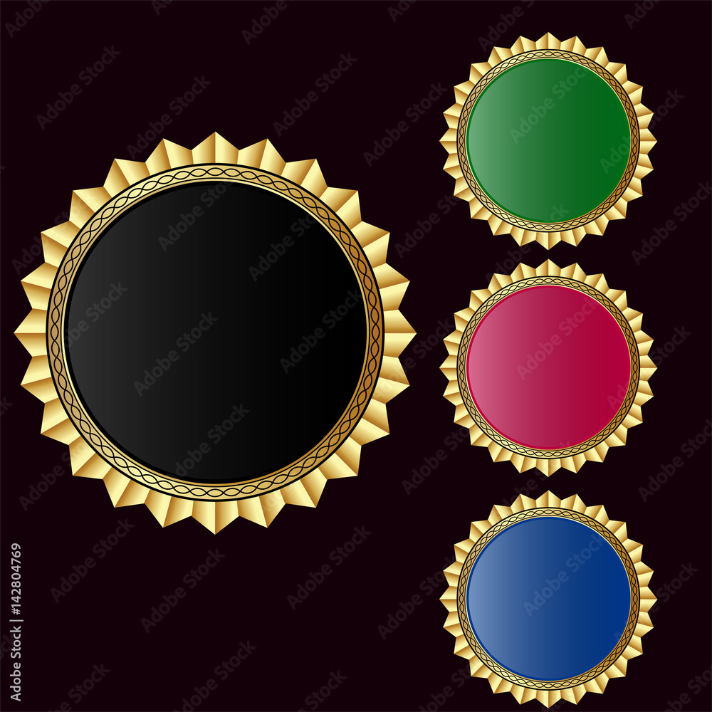 set of golden blank label, vector illustration set of golden blank label, vector illustration