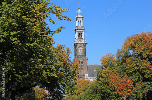 Tower of the Westerkerk church in Amsterdam, Holland