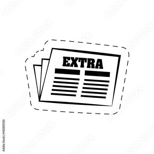 newspaper news extra cutted line vector illustration eps 10
