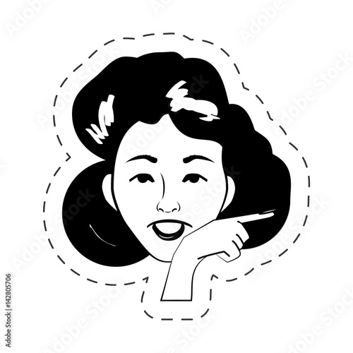 woman expression female black and white vector illustration eps 10