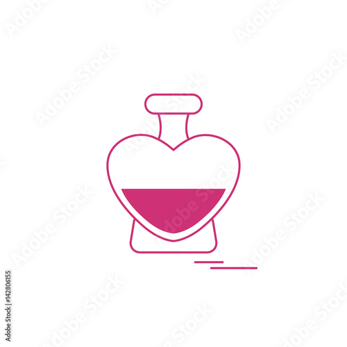 Cute vector illustration of perfume bottle in the shape of heart.