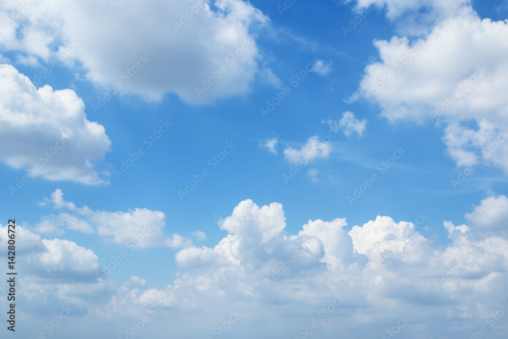 Blue sky with mostly cloudy white group in summer Blue sky with mostly cloudy white group in summer
