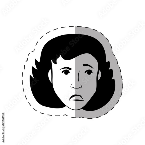 portrait female expression face vector illustration eps 10