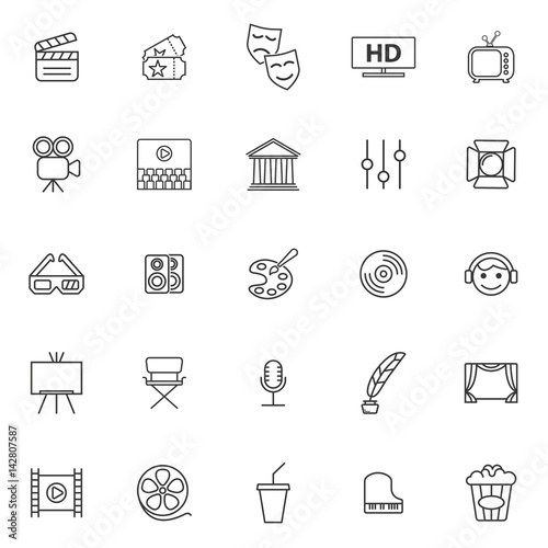 line icon collection, entertainment set
