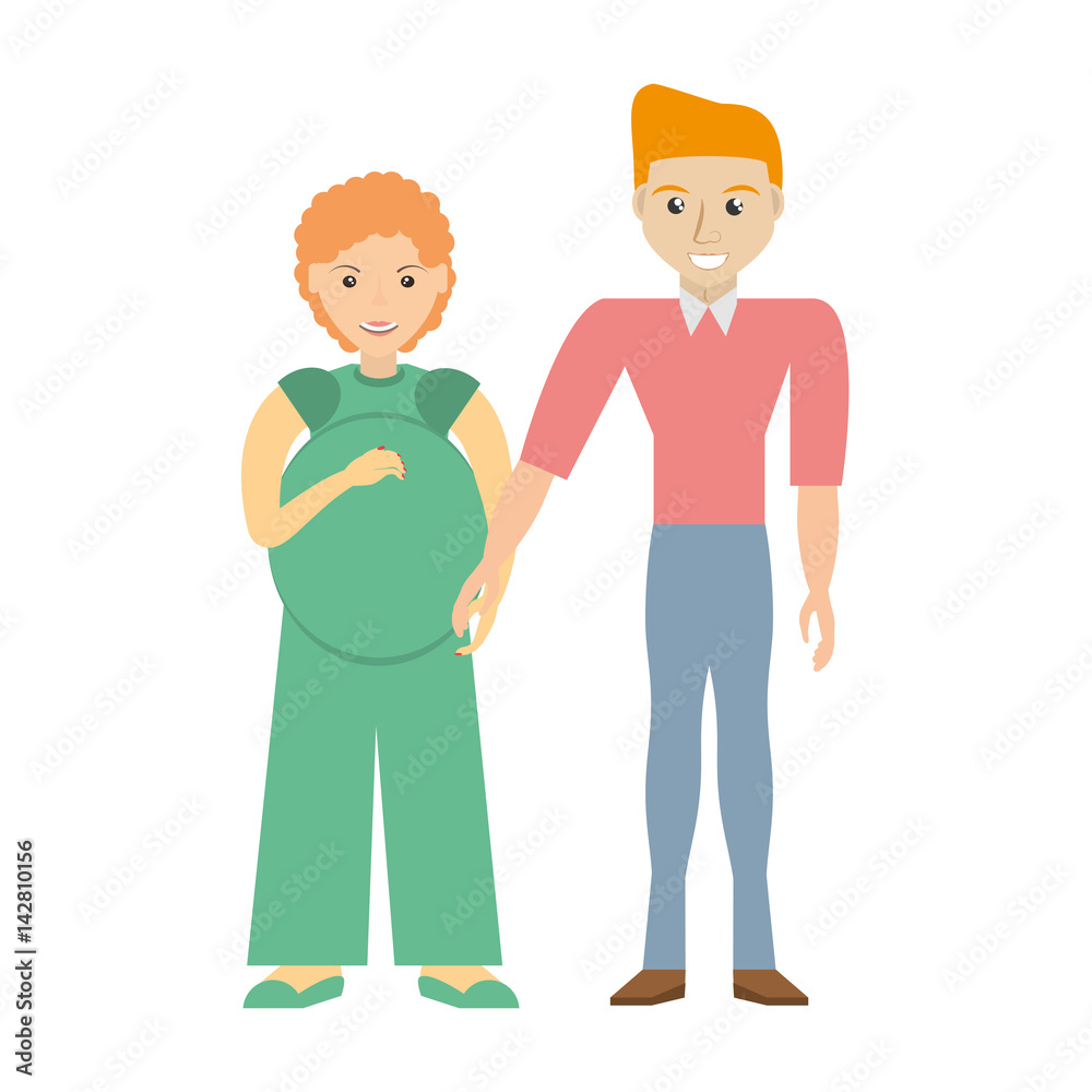 family pregnancy couple image vector illustration eps 10