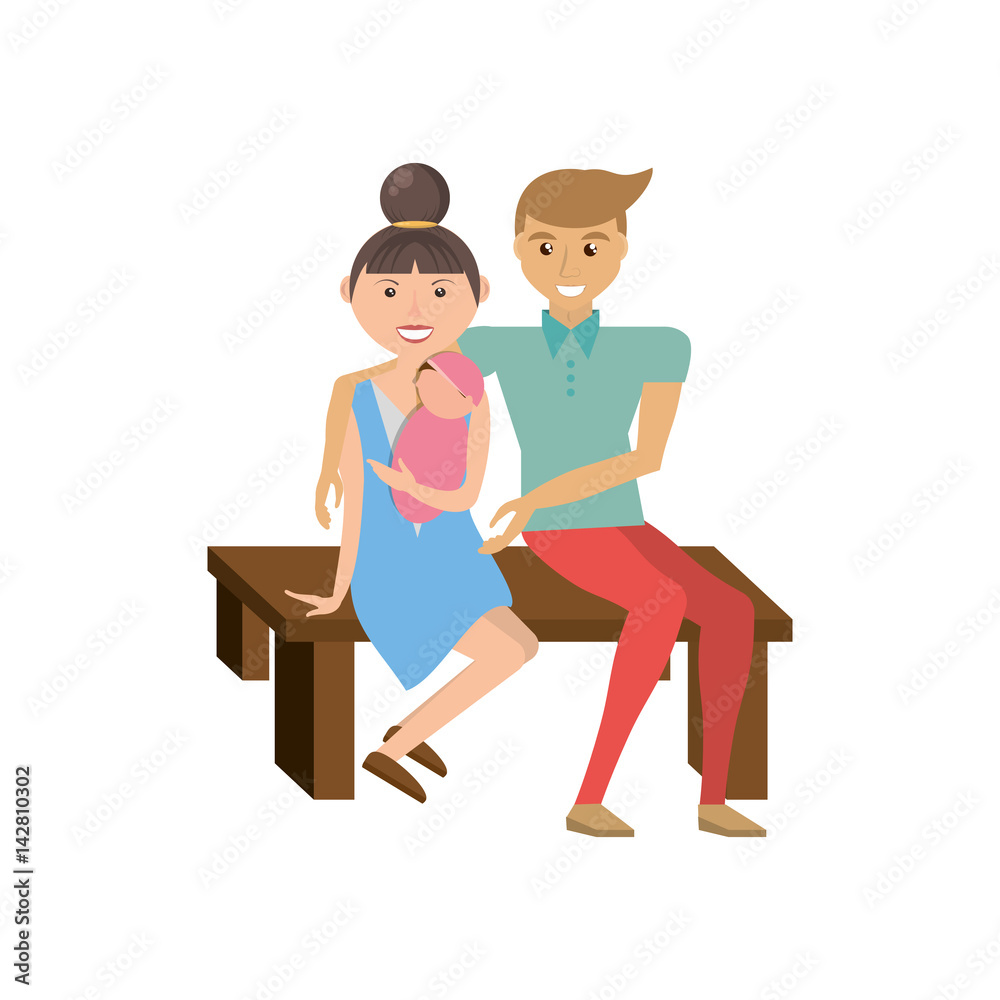 couple and baby family sitting vector illustration eps 10 couple and baby family sitting vector illustration eps 10