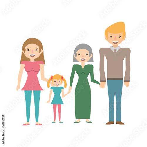 portrait people family happiness vector illustration eps 10