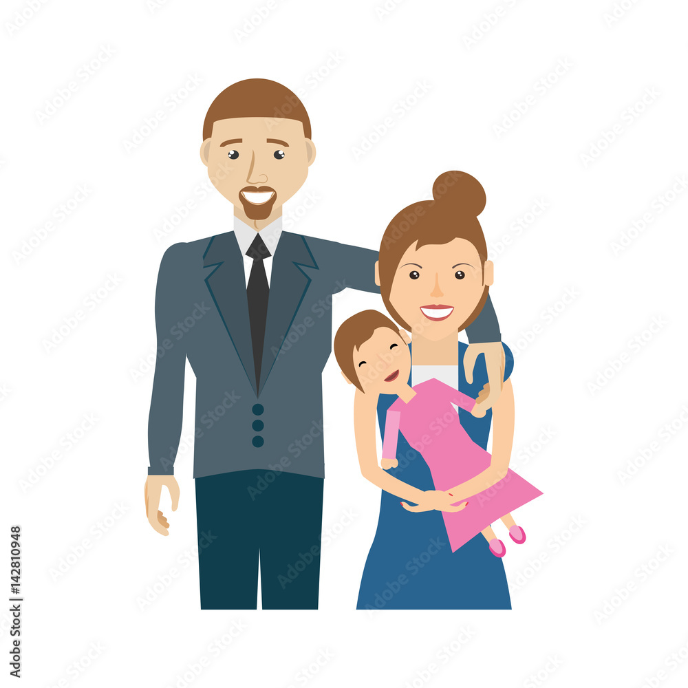 Obraz premium happy family love members vector illustration eps 10