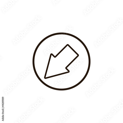 Free Download line arrow icon on white background - GFXLoad
