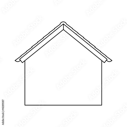 facade silhouette house with roof icon vector illustration