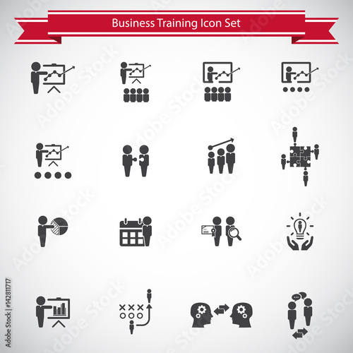 Business training icon set