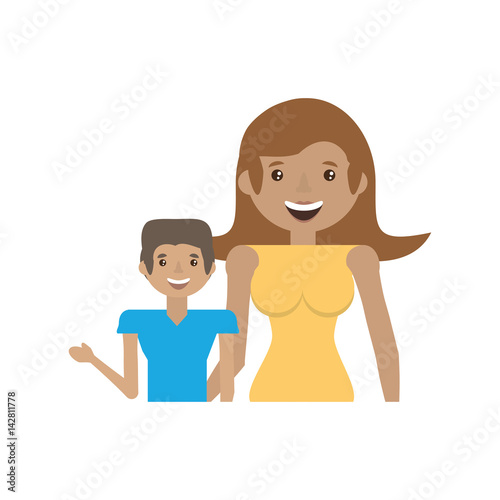 mother and her child image vector illustration eps 10