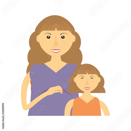 mother and her child image vector illustration eps 10