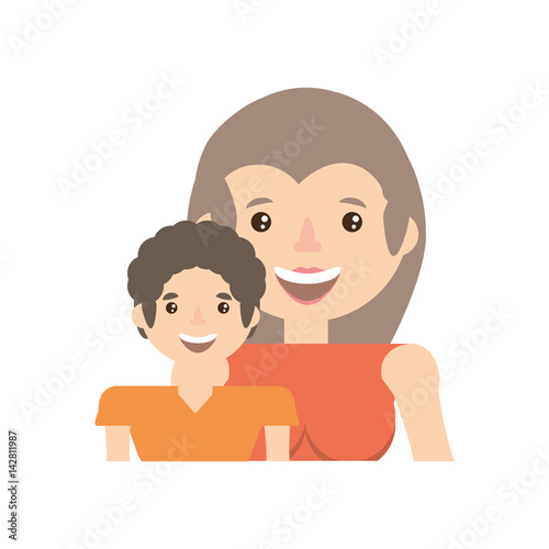 mother and her child image vector illustration eps 10