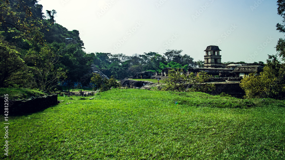 Mayan village buildings, Chiapas, Mexico