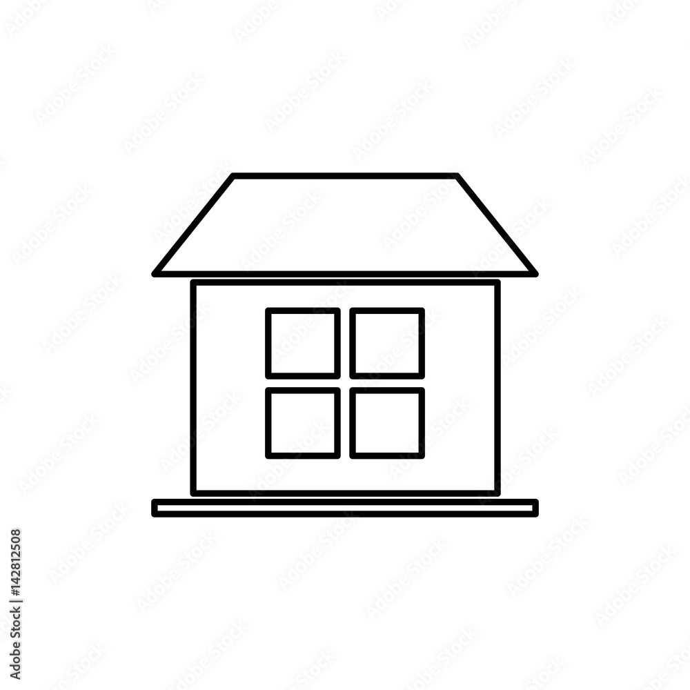 silhouette simple facade house one room vector illustration silhouette simple facade house one room vector illustration