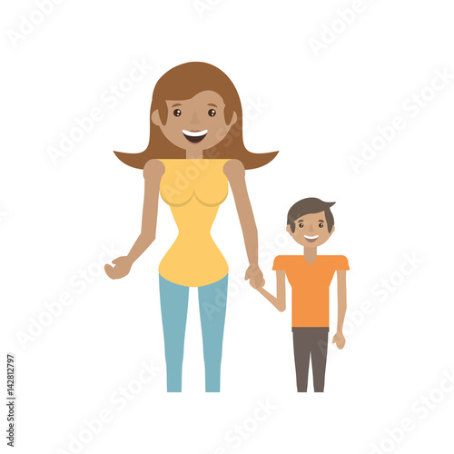 mother and her child image vector illustration eps 10