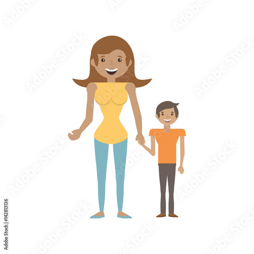 mother and her child image vector illustration eps 10