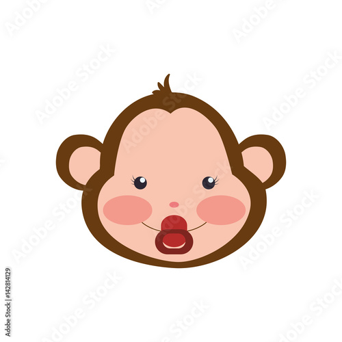 monkey cartoon drawing animal vector icon illustration