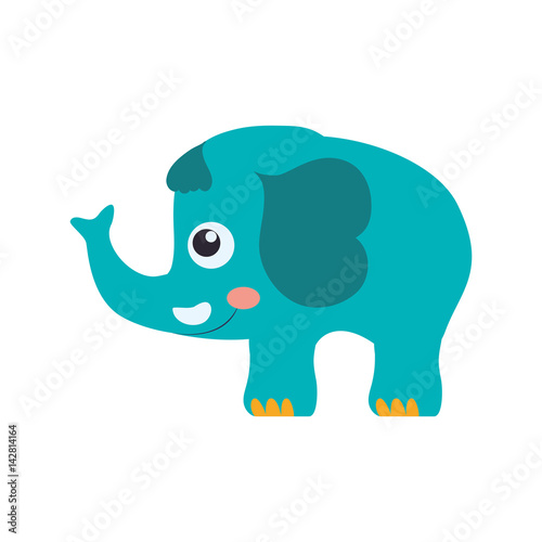 elephant cartoon drawing childish vector icon illustration