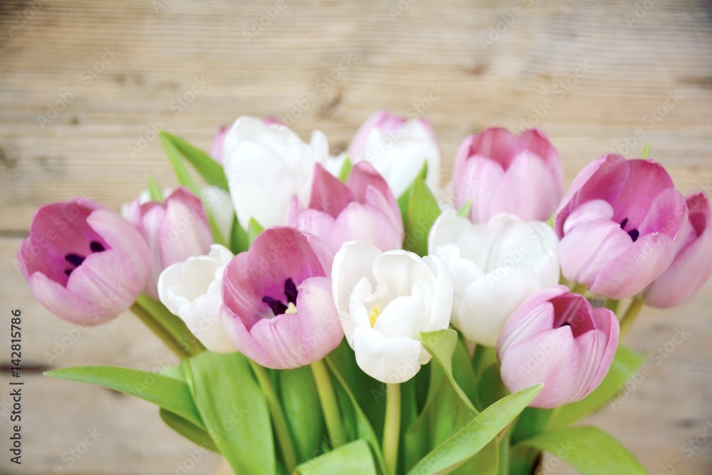 Grußkarte - Blumenstrauß - Frühling - Tulpenstrauß