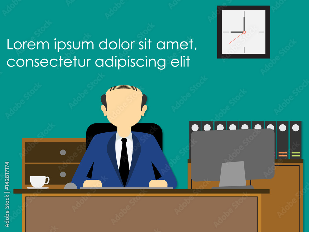 Sick businessman after working hard. in flat vector style. Sick businessman after working hard. in flat vector style.