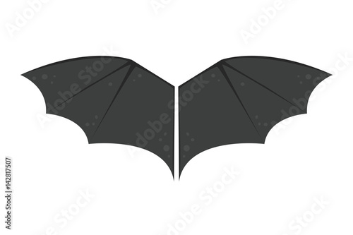 Wings isolated bat black animalwildlife fly halloween mammal vampire flight and natural hawk life peace design element eagle winged side shape vector illustration.
