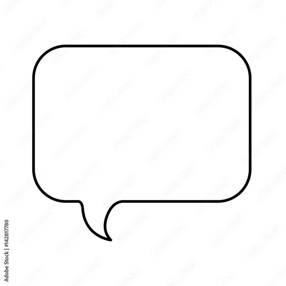 monochrome contour with rounded rectangle speech vector illustration monochrome contour with rounded rectangle speech vector illustration