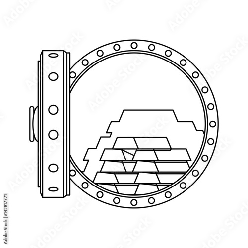 vault safe deposit bank gold vector icon illustration