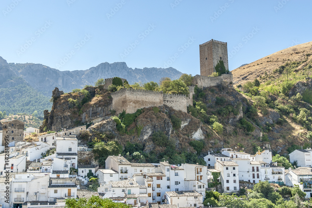 scenery of the town of Cazorla and of its castle in Jaen, Andalusia in Spain