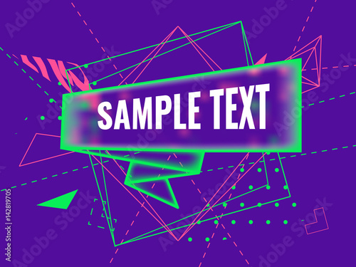 Abstract Futuristic geometric triangle and lines colorful vector background. Neon banner. Glowing sign. Geometric shapes. Abstract Modern layout.