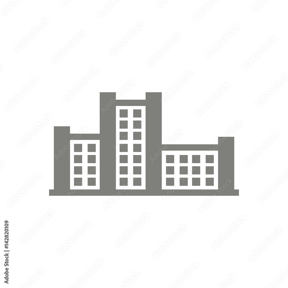 Icon building isolated