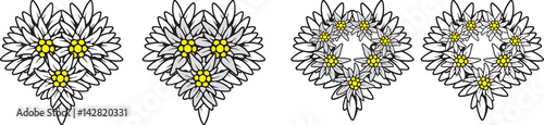 Heart edelweiss flower symbol alpinism 