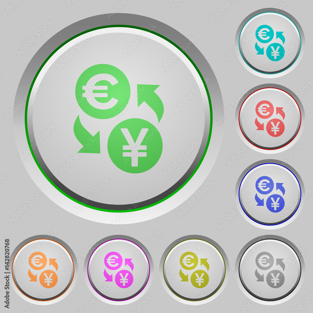 Euro Yen money exchange push buttons Euro Yen money exchange push buttons
