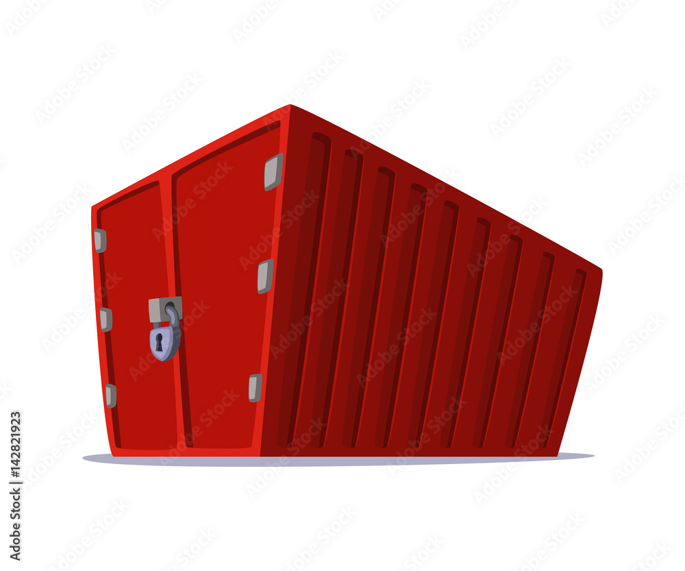 Concept cartoon illustration of cargo container for shipping and transportation work isolated on white background. Concept cartoon illustration of cargo container for shipping and transportation work isolated on white background.