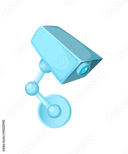 Concept design of surveillance Camera. Cartoon Vector Illustration