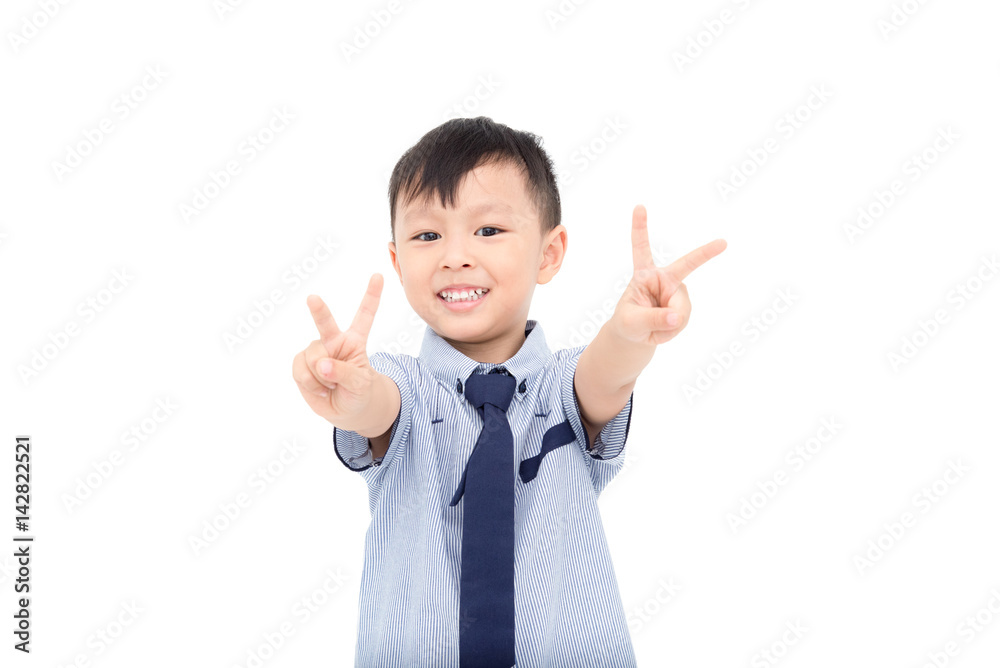 Young asian boy smiling over white background Young asian boy smiling over white background