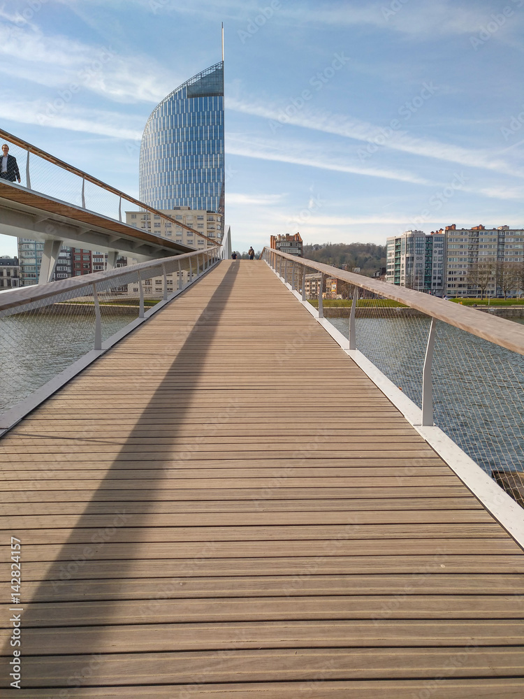 The bridge over the river in Liege, Belgium