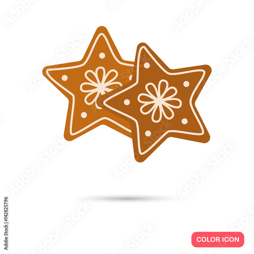 Cookies decorated with icing color flat icon for web and mobile design