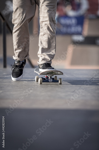 skateboard in skate park